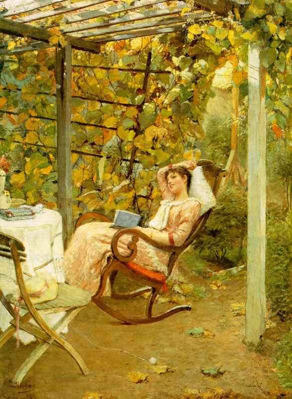 Oscar Bluhm In the Pergola China oil painting art